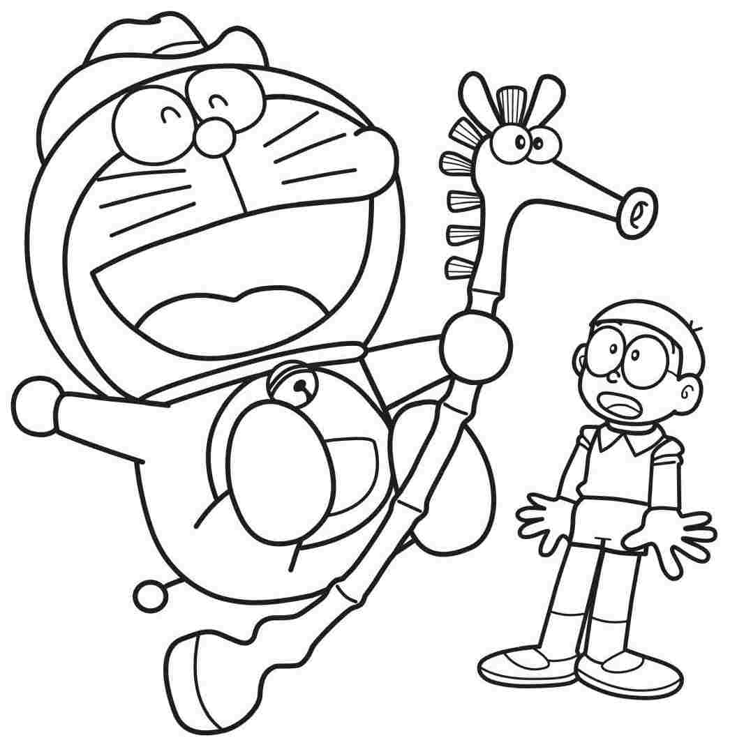 Gambar Mewarnai Doraemon  Lucu