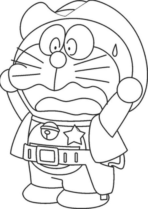Gambar Mewarnai Doraemon Lucu